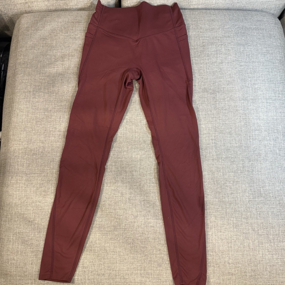 Halara High Rise Leggings Womens Small Burgundy Athletic‎ Stretch Yoga